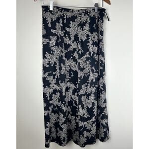 Vtg Talbots Skirt Sz 10 Pure Silk Maxi Straight Whimsygoth 90s Classy Dark Fairy